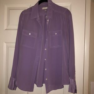 J Crew Long Sleeve Silk Button Down Top